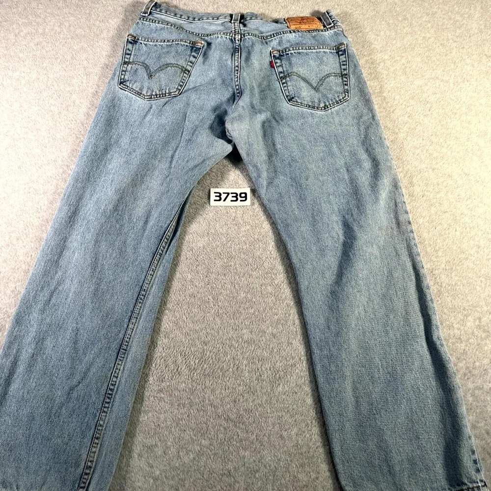 Levi's 505 Jeans Mens 36x30 Blue Denim Pockets Light Wash Regular Straight‎ Fit
